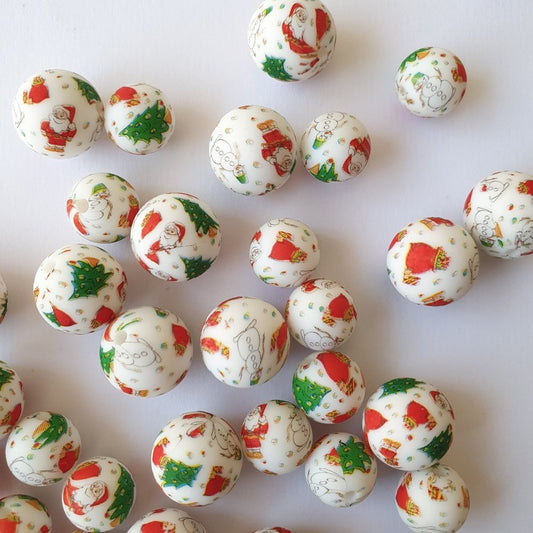 Christmas Print Beads - Hey Beadly