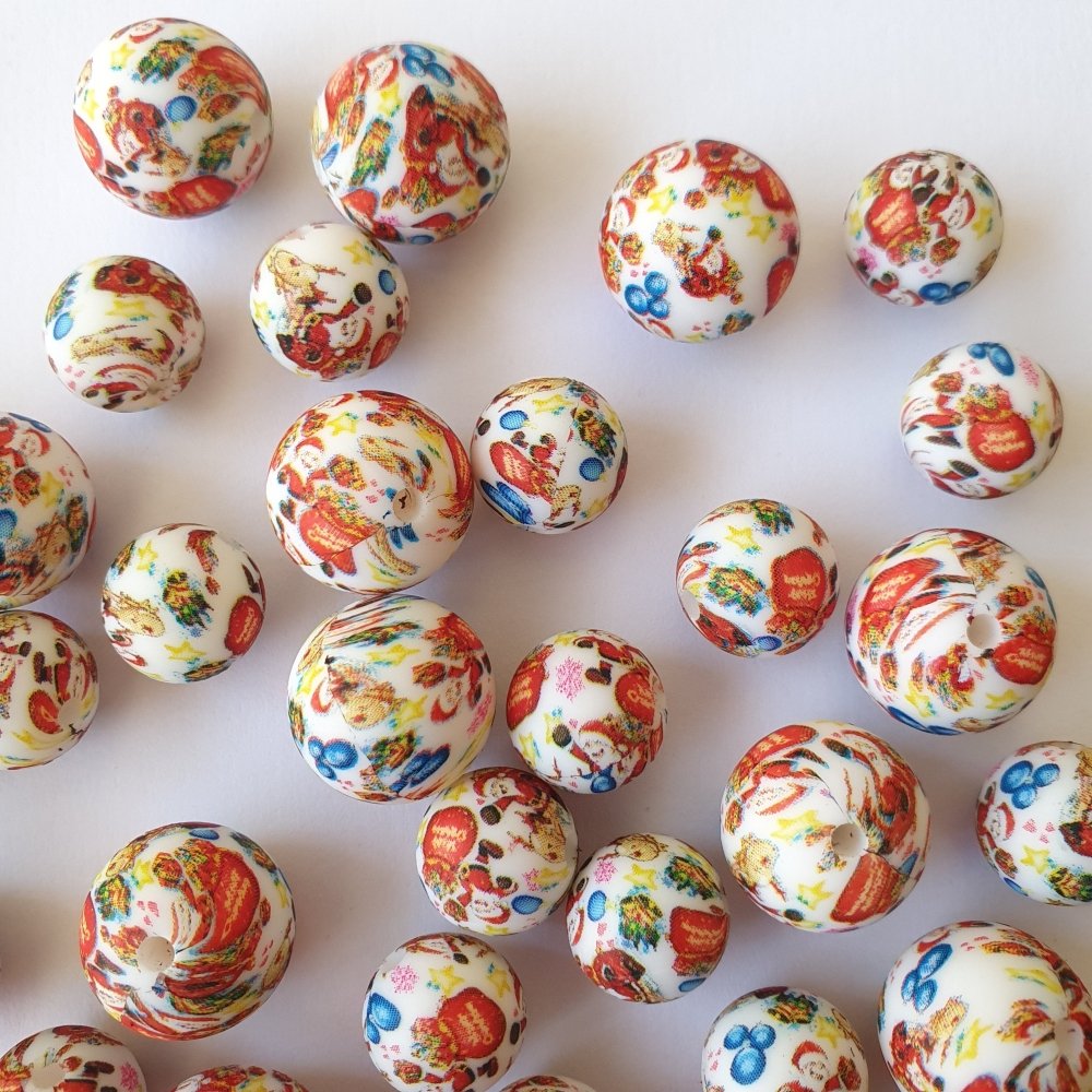 Christmas Print Beads - Hey Beadly