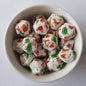 Christmas Silicone Print Hexagon Beads - Hey Beadly