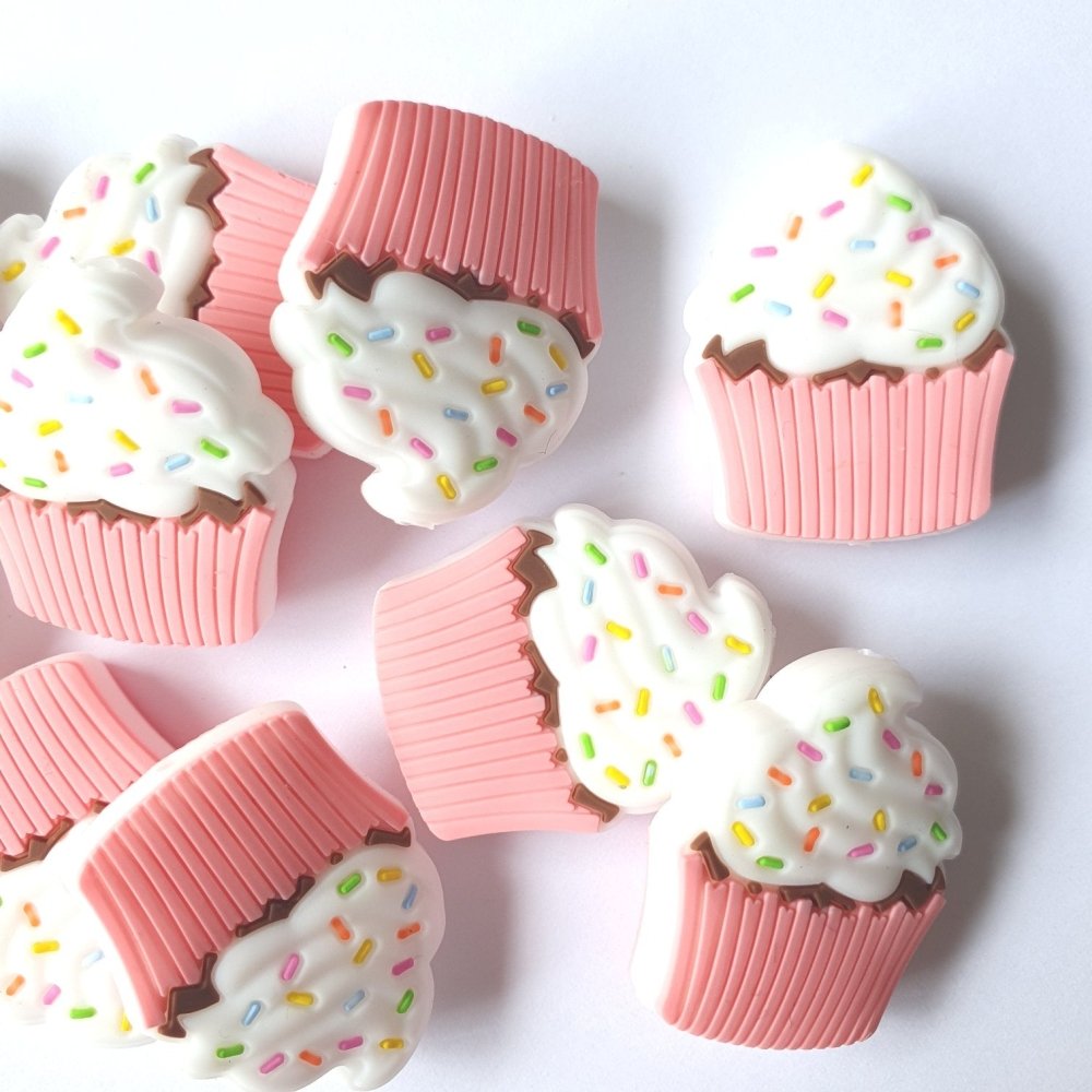 Confetti Cupcake Silicone Beads - Hey Beadly