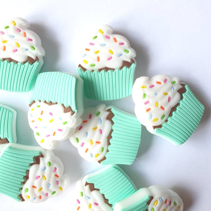 Confetti Cupcake Silicone Beads - Hey Beadly