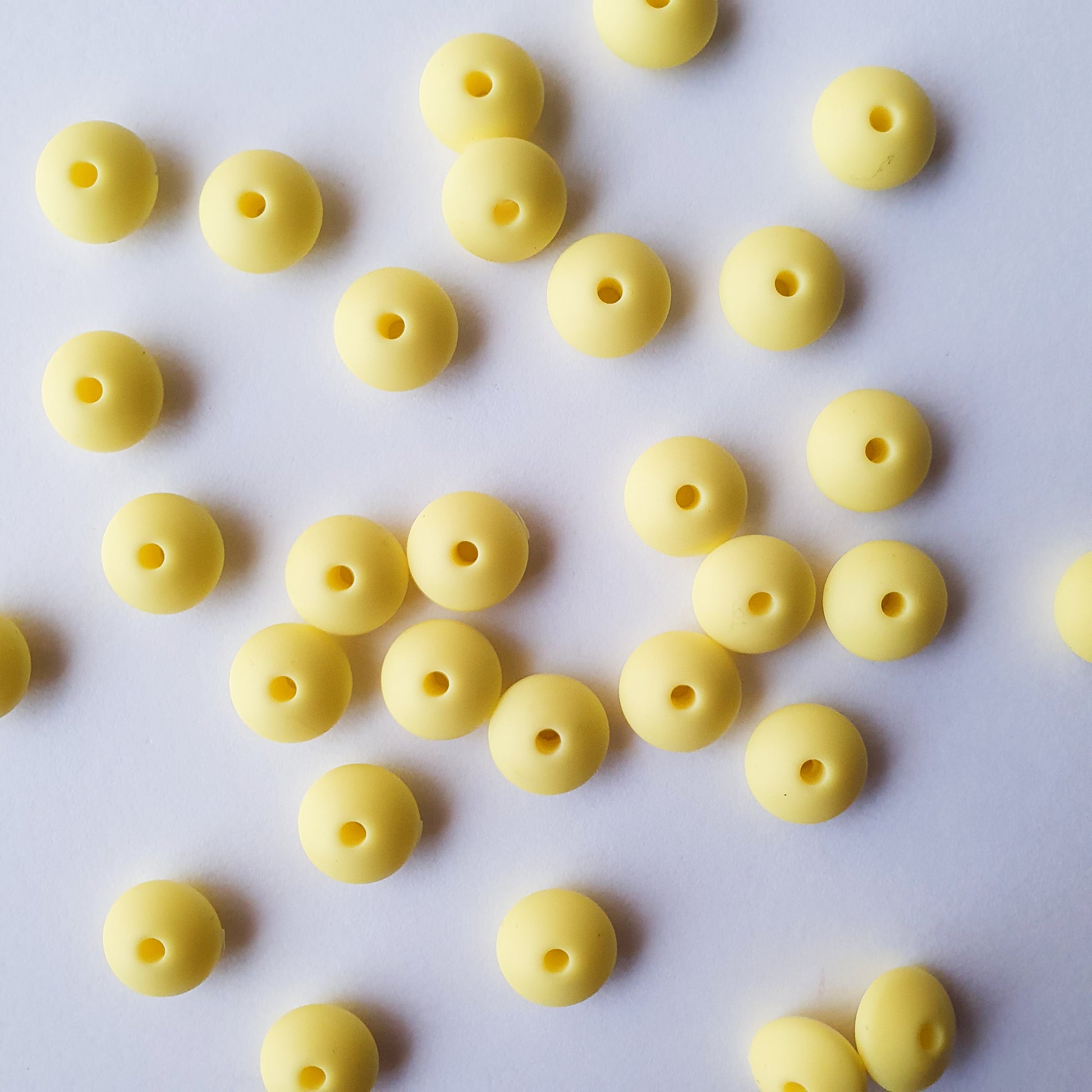 cream yellow lentil silicone beads