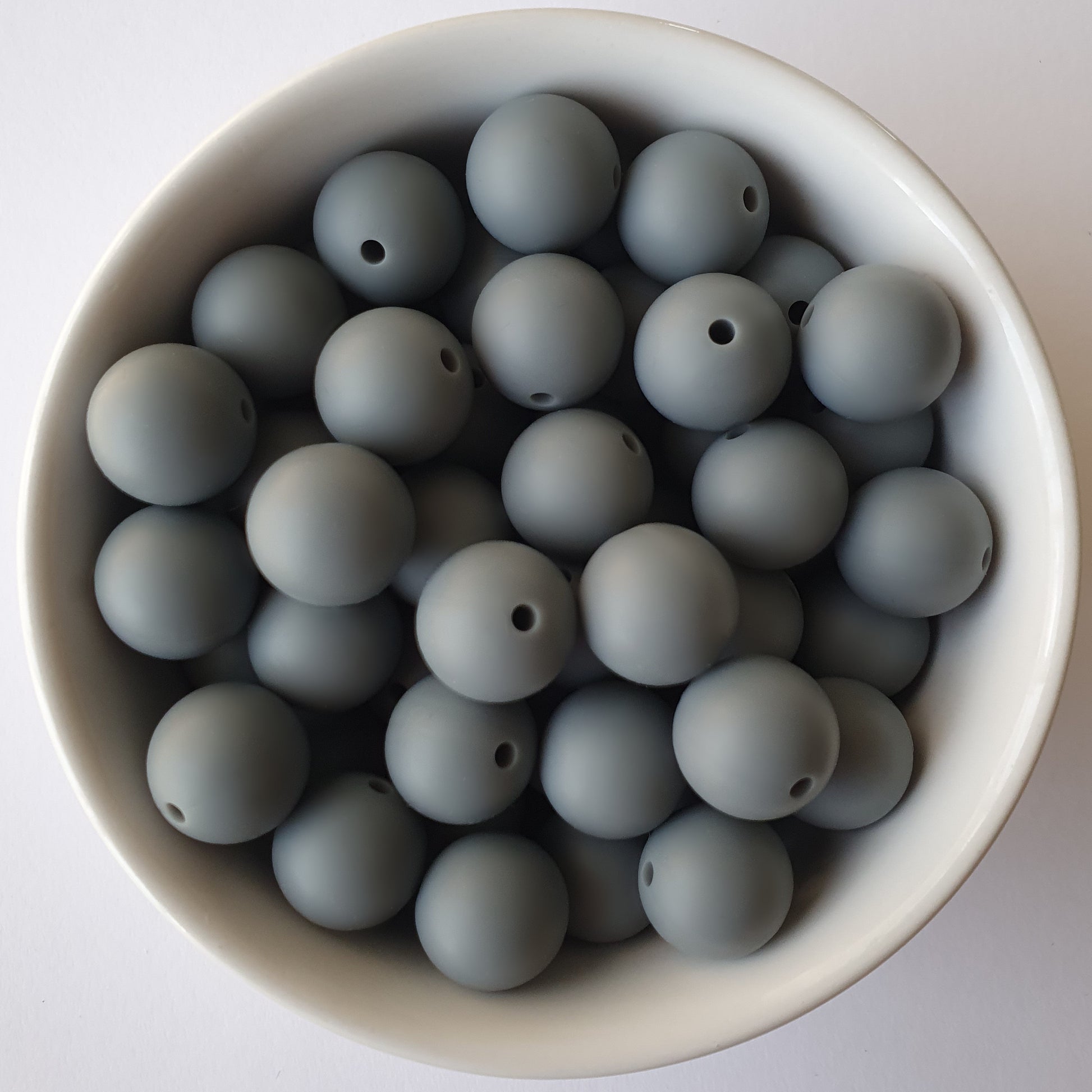 dark grey round silicone beads 15mm