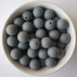 dark grey round silicone beads 15mm