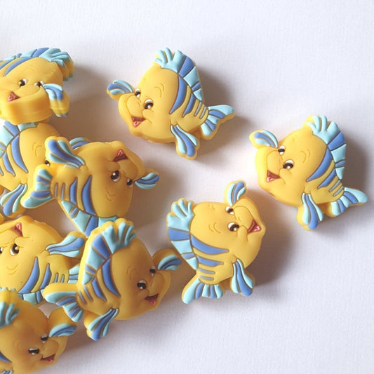 Flounder (Little Mermaid) Silicone Beads - Hey Beadly