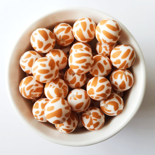 Giraffe Silicone Print Beads - Hey Beadly