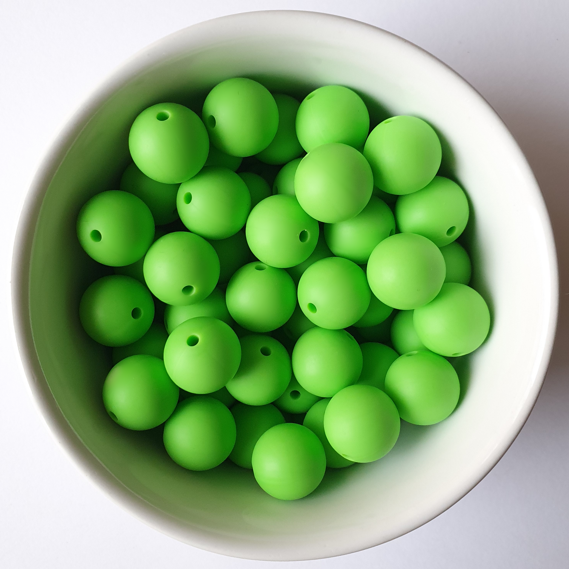 green silicone beads 15mm