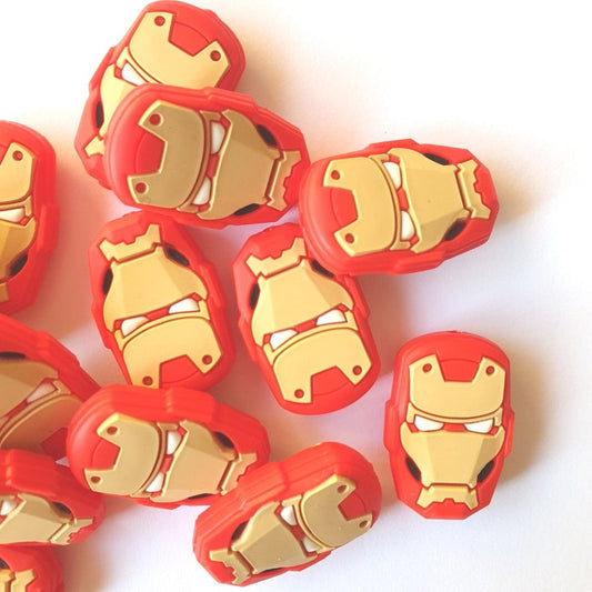 Ironman Silicone Beads - Hey Beadly