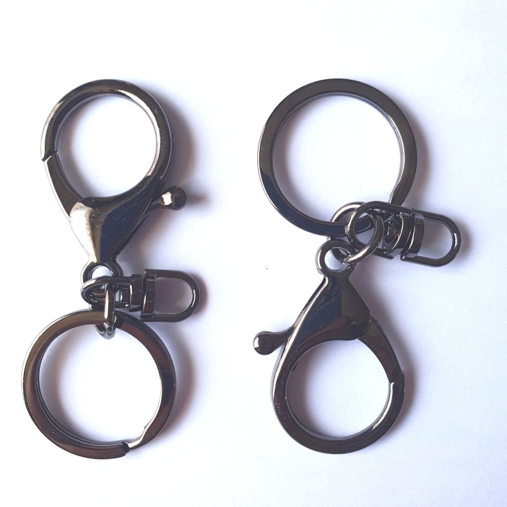 Keyring & Clip - Gunmetal - Hey Beadly