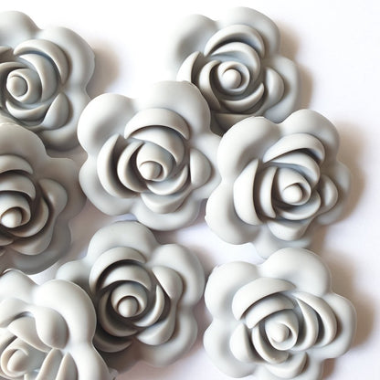Large Rose Silicone Beads - Hey Beadly