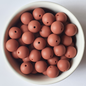 light mahogany silicone beads 15mm