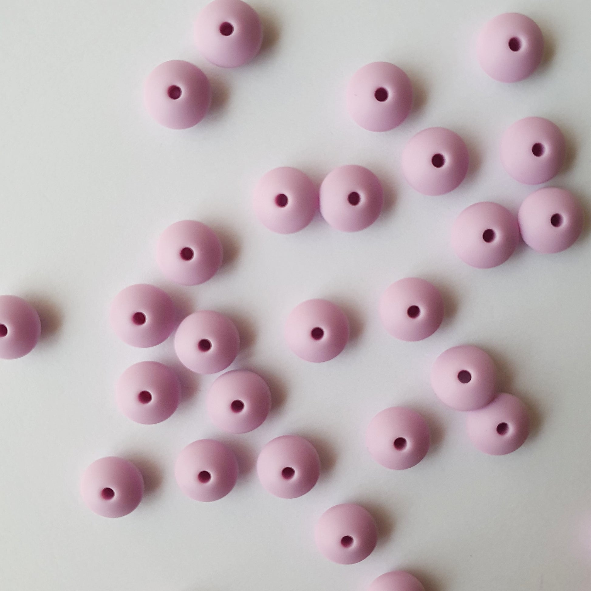 Lilac silicone lentil beads