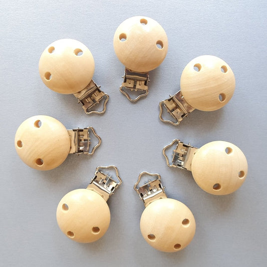 Maple Wood Pacifier Clips (Gloss) - Hey Beadly