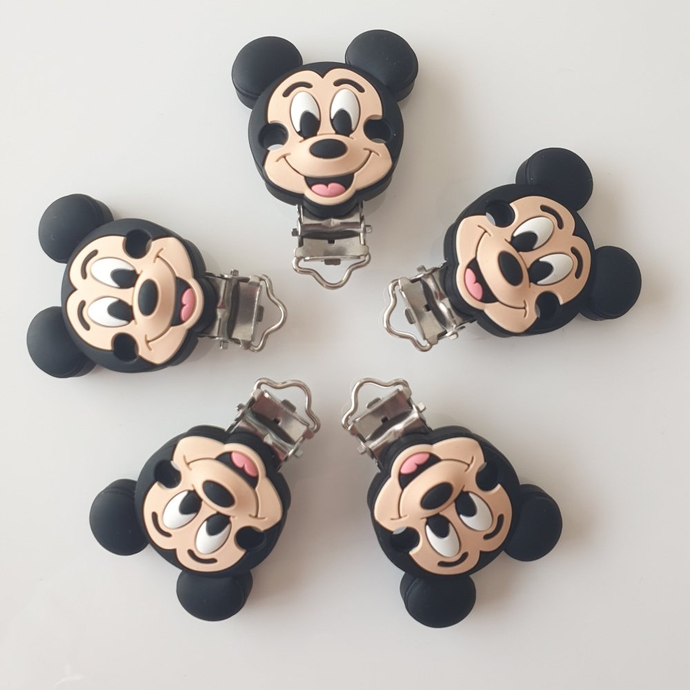 Mickey & Minnie Silicone Pacifier Clips - Hey Beadly