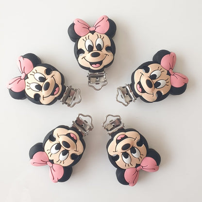 Mickey & Minnie Silicone Pacifier Clips - Hey Beadly