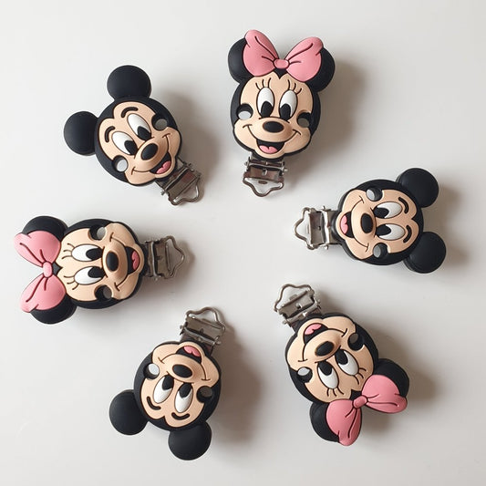 Mickey & Minnie Silicone Pacifier Clips - Hey Beadly