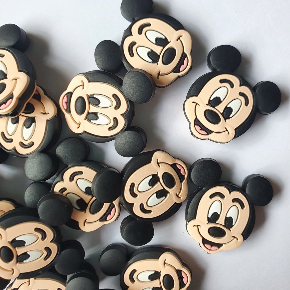 Mickey Mouse Face Silicone Beads - Hey Beadly