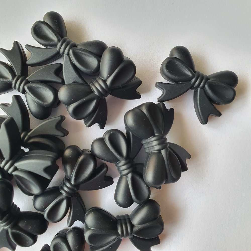 Mini Bow/Ribbon Silicone Beads - Hey Beadly