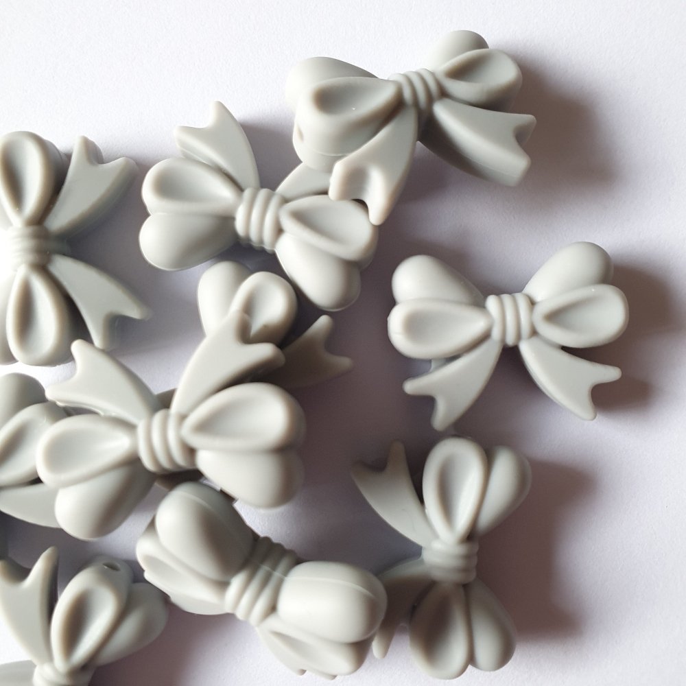 Mini Bow/Ribbon Silicone Beads - Hey Beadly