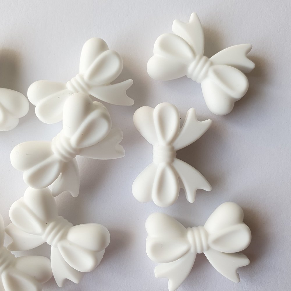Mini Bow/Ribbon Silicone Beads - Hey Beadly