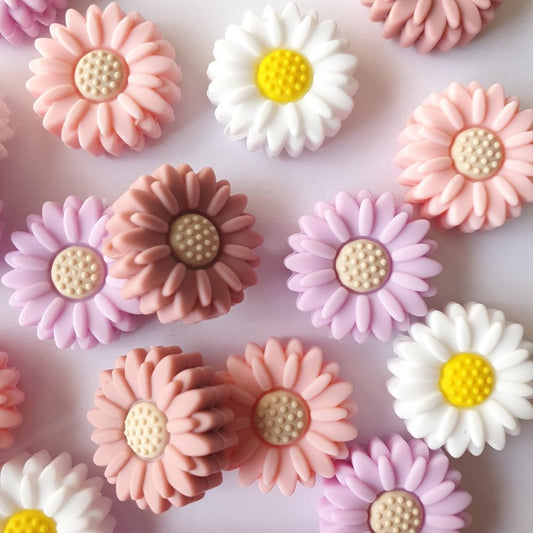 Mini Daisy Silicone Beads - Hey Beadly