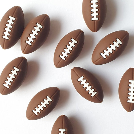 Mini Football Silicone Beads - Hey Beadly