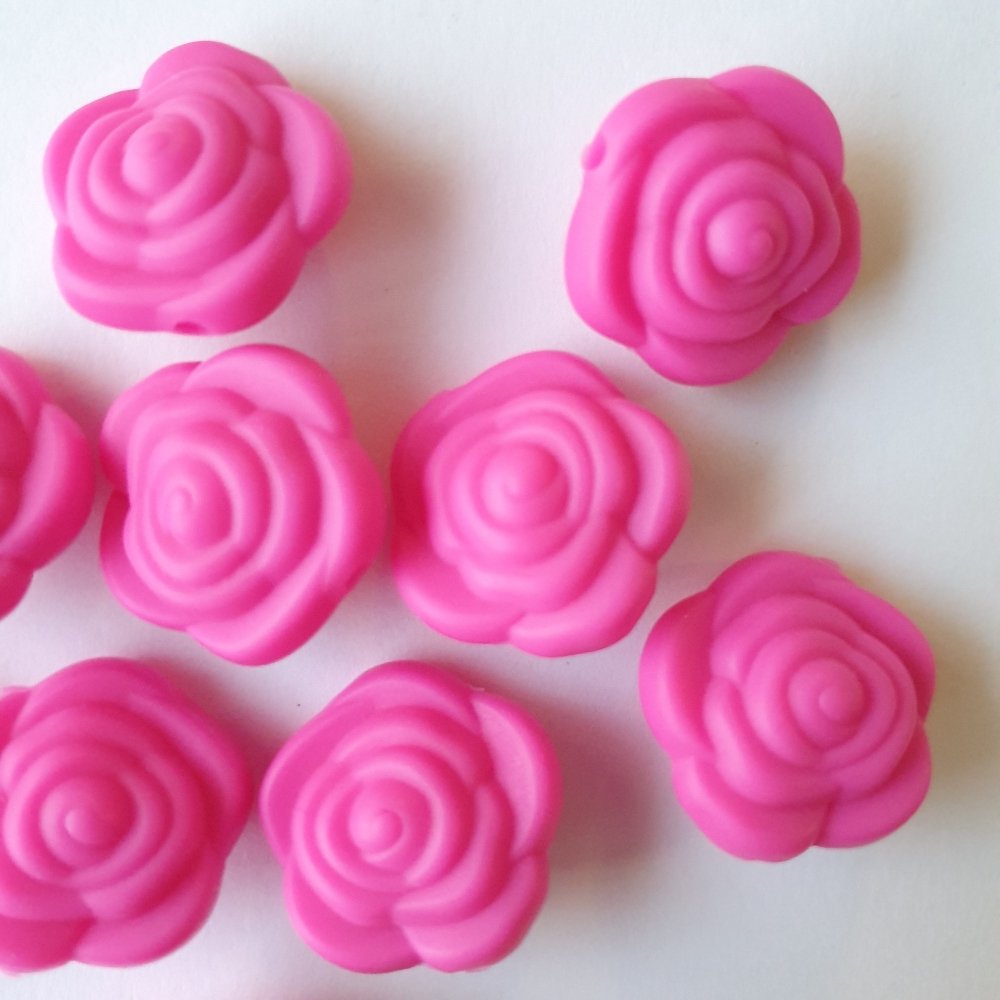 Mini Rose Silicone Beads - Hey Beadly