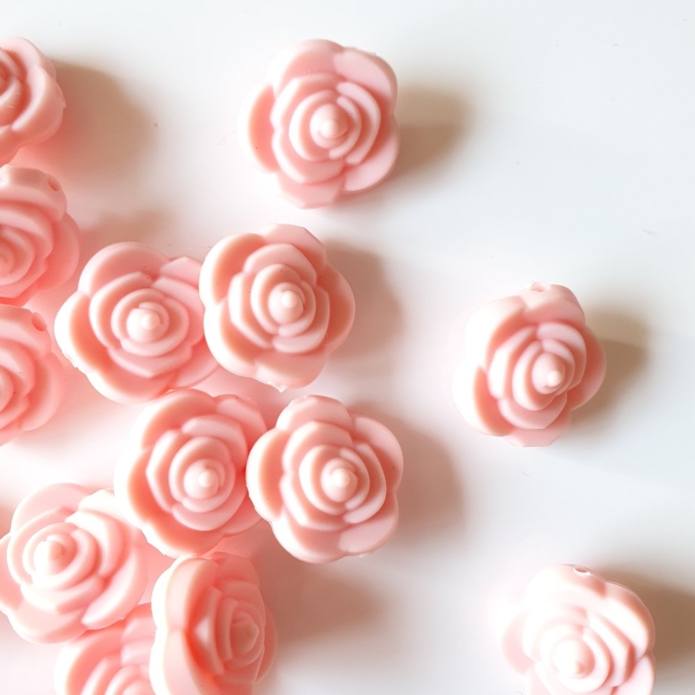 Mini Rose Silicone Beads - Hey Beadly