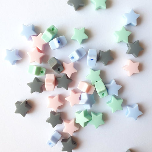 Mini Star Silicone Beads - Hey Beadly