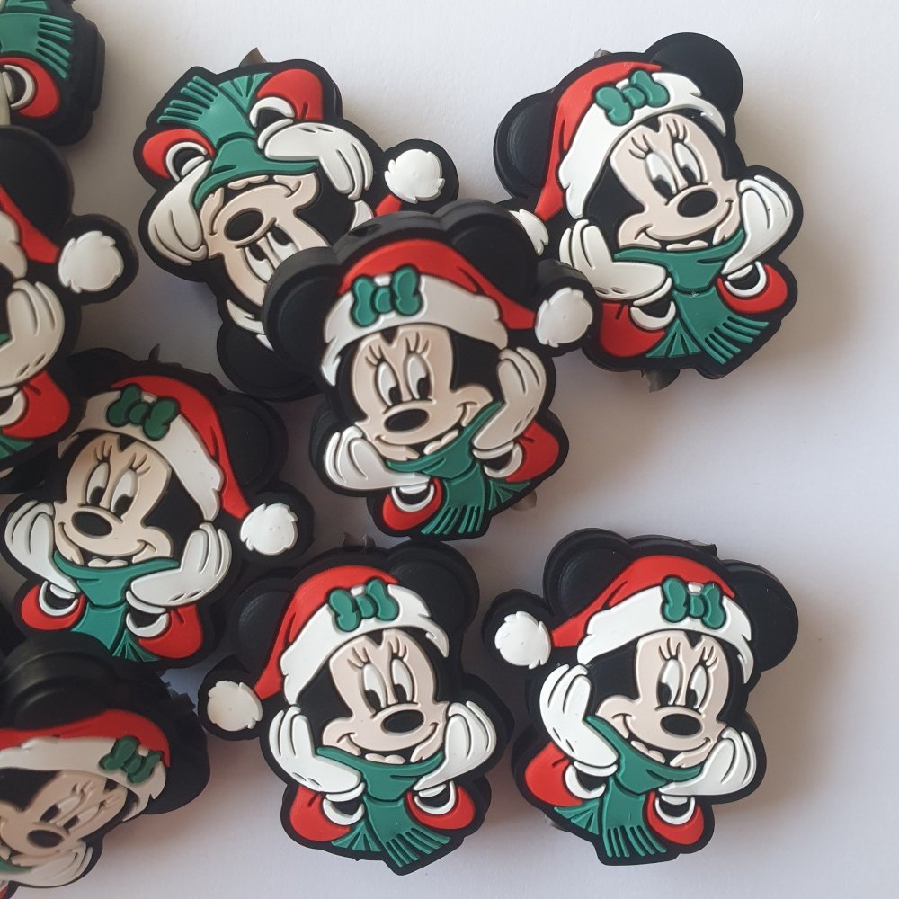 Minnie Mouse Christmas Silicone Beads - Hey Beadly