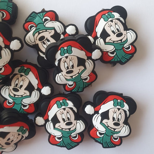 Minnie Mouse Christmas Silicone Beads - Hey Beadly