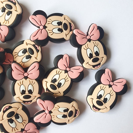 Minnie Mouse Face Silicone Beads - Hey Beadly