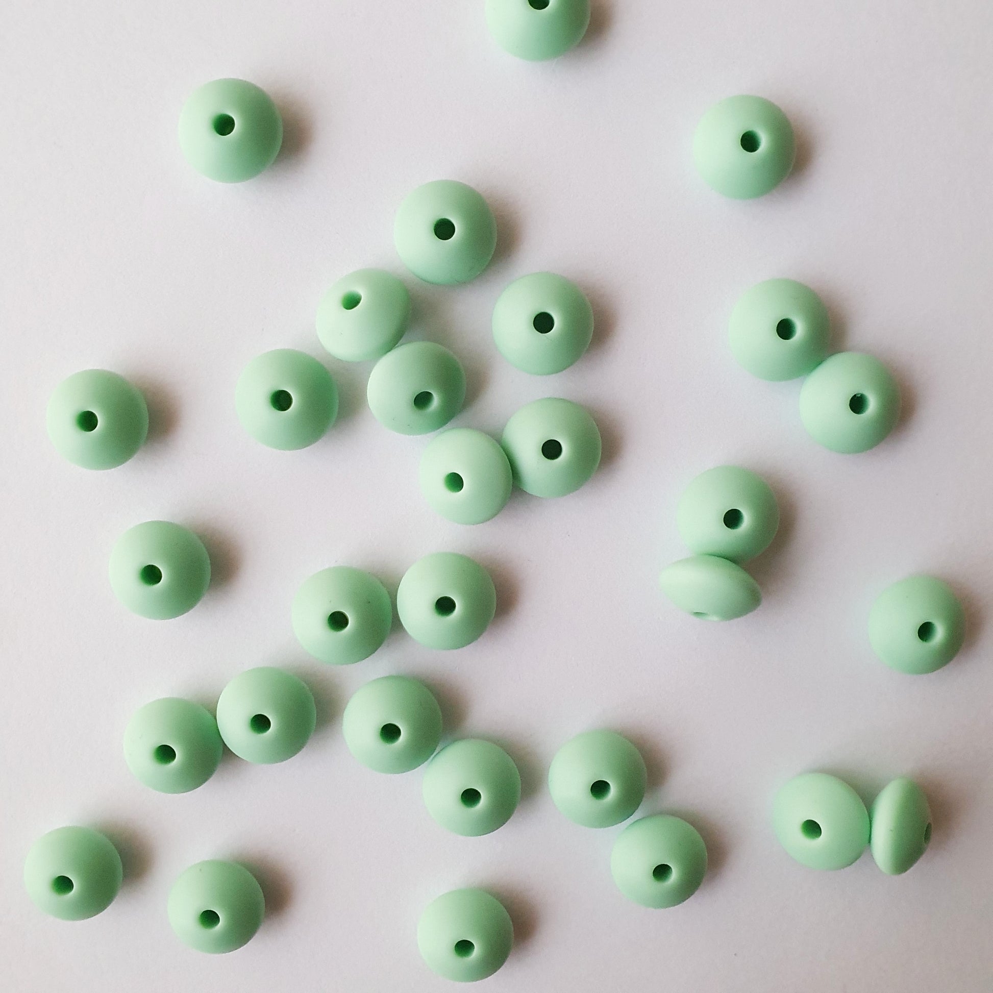 mint lentil silicone beads