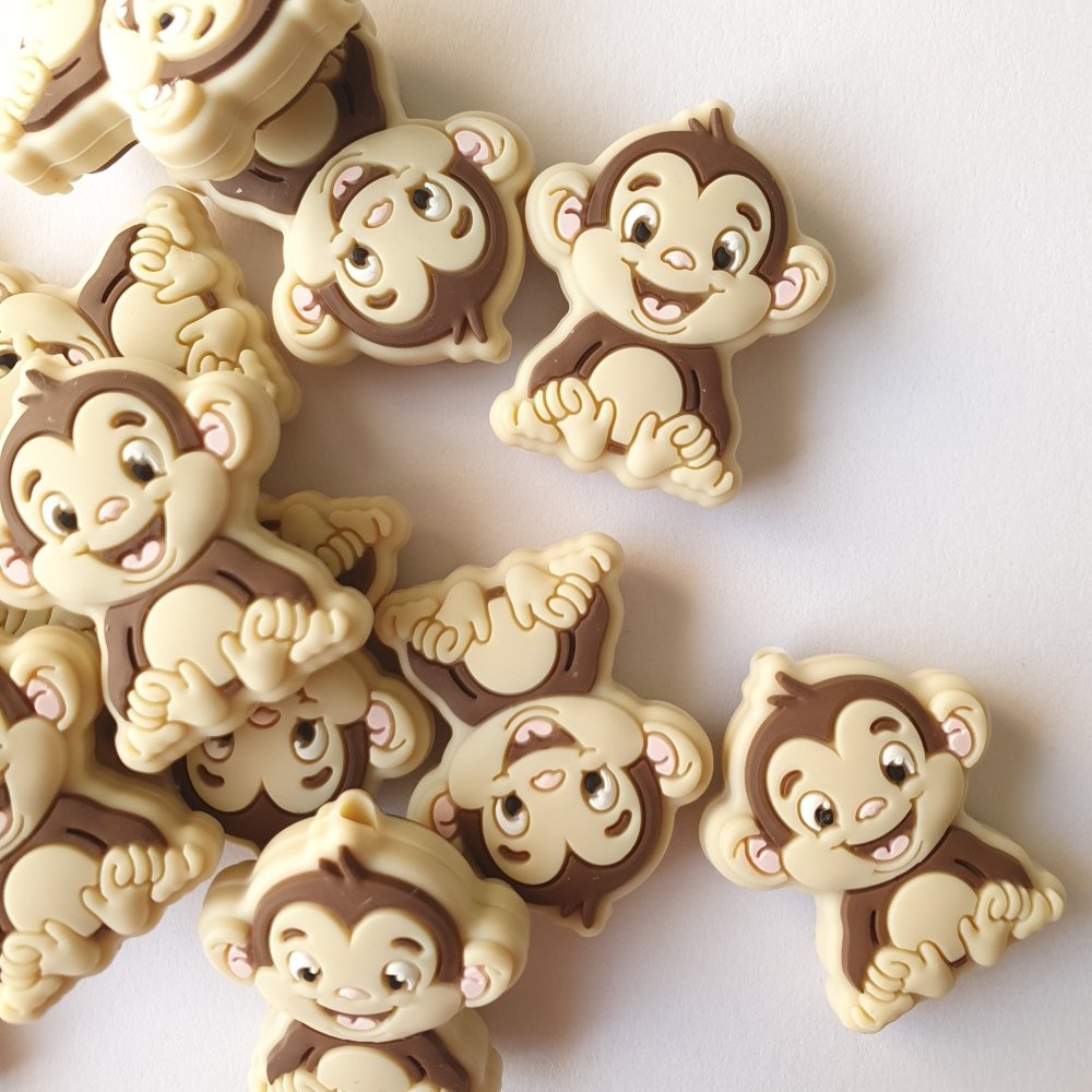 Monkey Silicone Beads - Hey Beadly