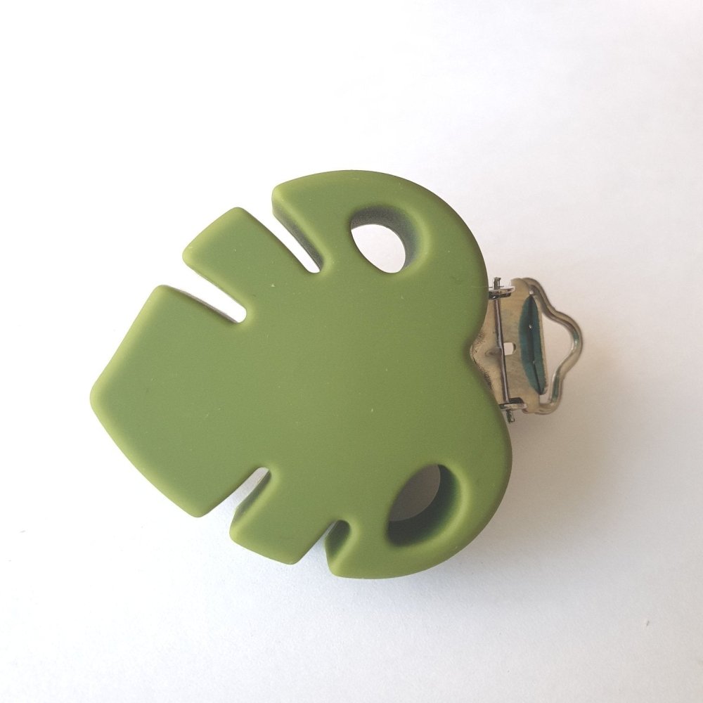Monstera Leaf Silicone Pacifier Clips - Hey Beadly