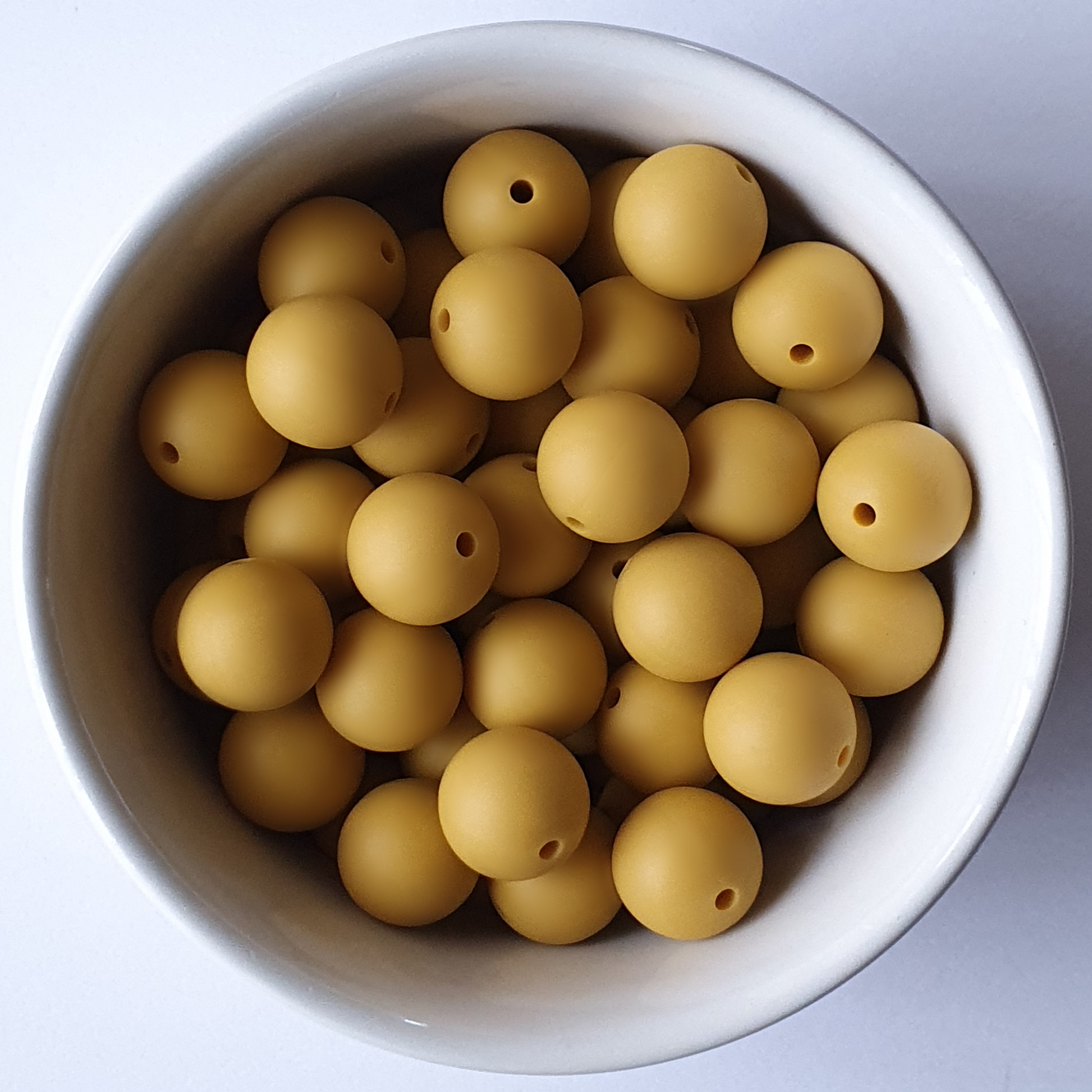 mustard silicone beads 15mm