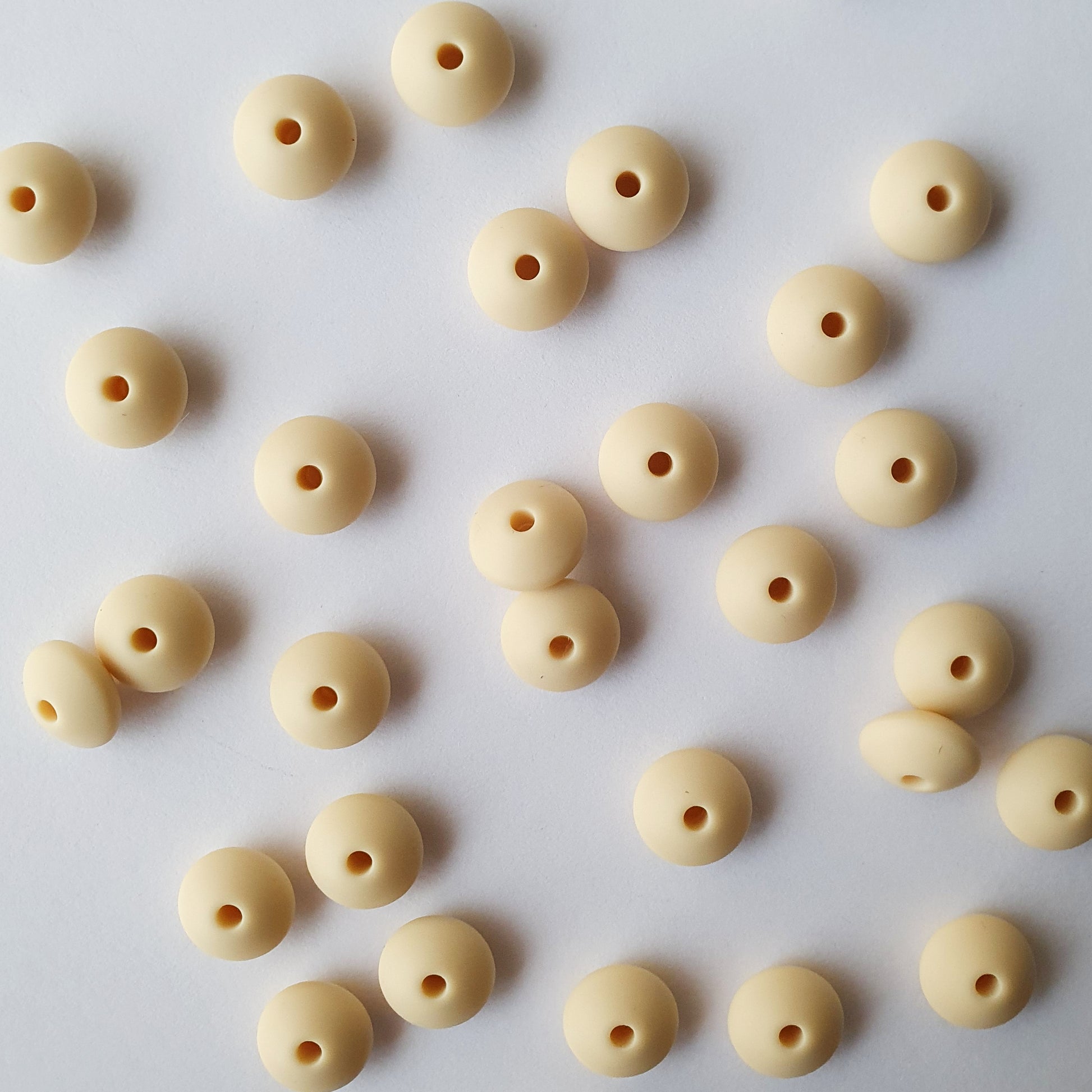 navajo white lentil silicone beads
