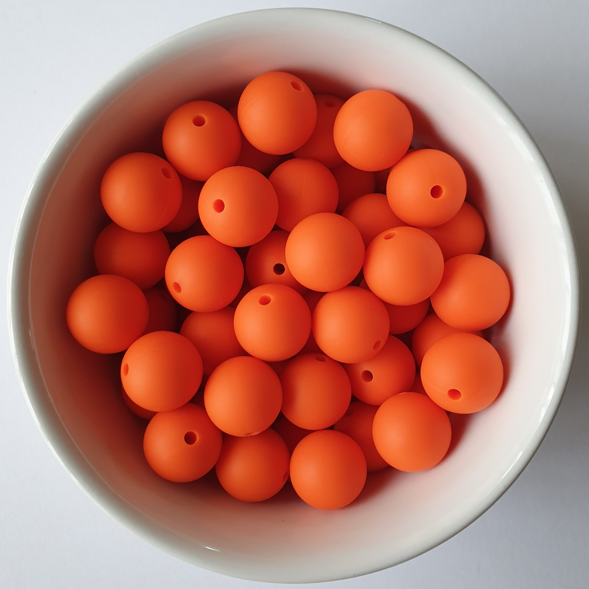 Orange silicone beads 15mm