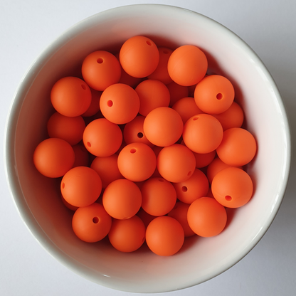 Orange silicone beads 15mm
