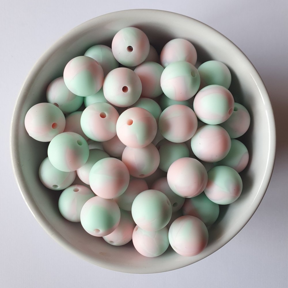 Pastel Marble Silicone Beads - Hey Beadly