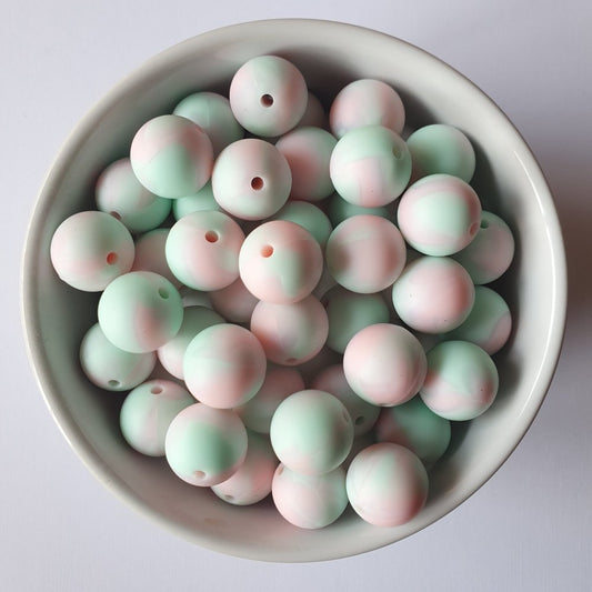 Pastel Marble Silicone Beads - Hey Beadly