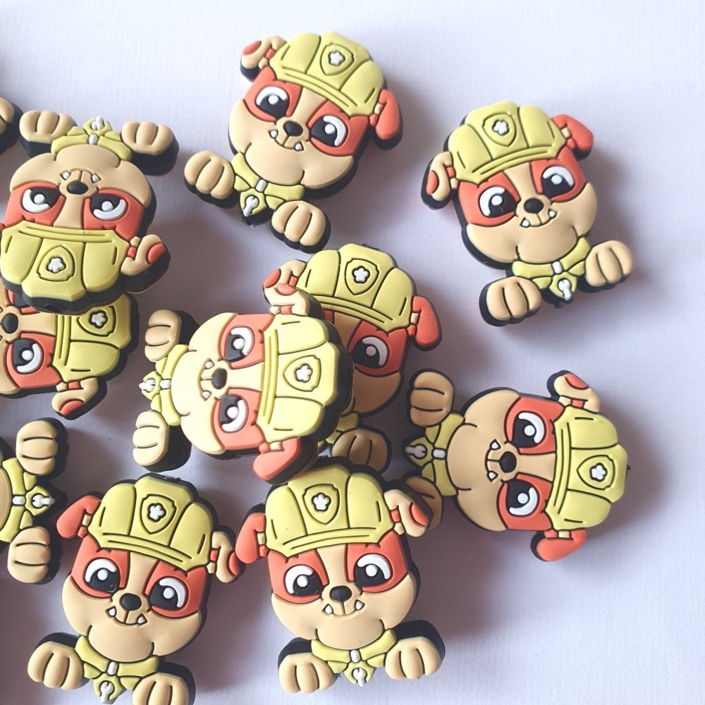 Paw Patrol - Rubble Silicone Beads - Hey Beadly