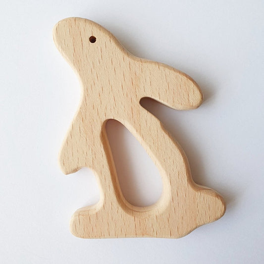 Rabbit Beech Wood Teether - Hey Beadly