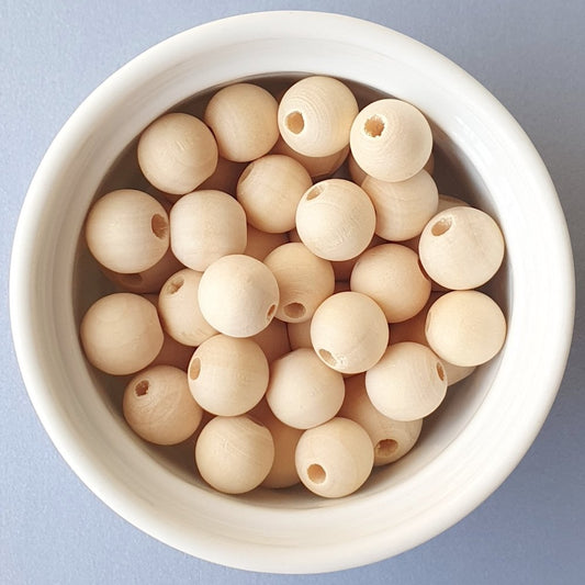 Round Maple Wood Beads - Hey Beadly