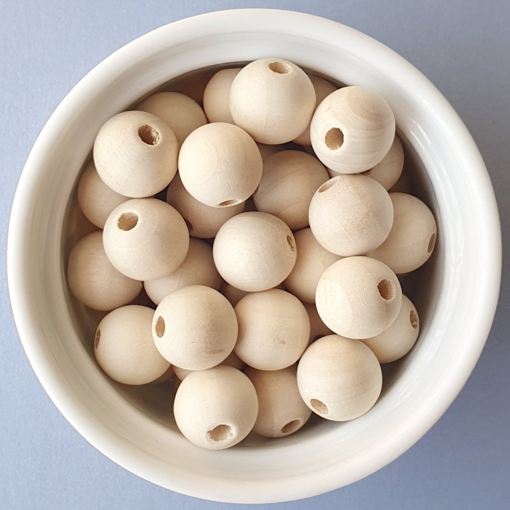 Round Maple Wood Beads - Hey Beadly