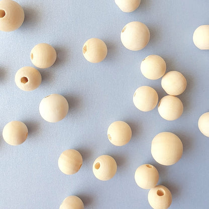 Round Maple Wood Beads - Hey Beadly