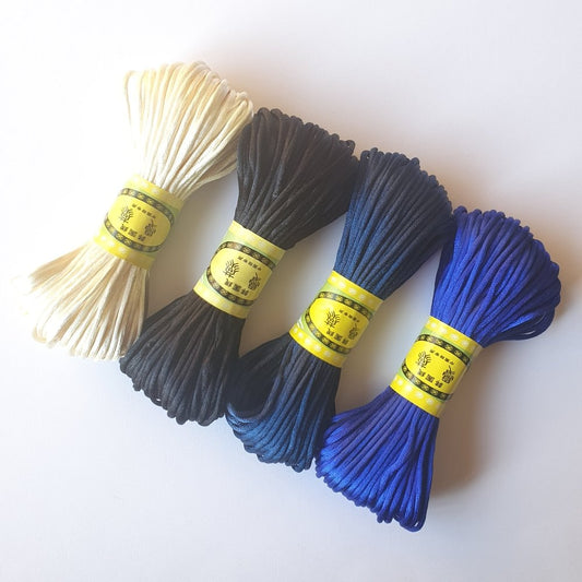 Satin Nylon Cord - 2.0mm (20m bundles) - Hey Beadly