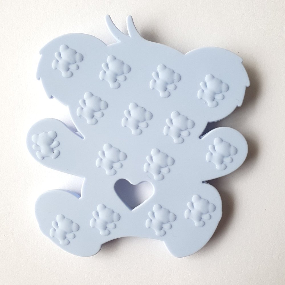 Silicone Bear Teether - Pastel Blue - Hey Beadly