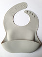 Silicone Bib - Light Grey - Hey Beadly