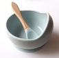Silicone Bowl and Spoon - Dusty Blue - Hey Beadly